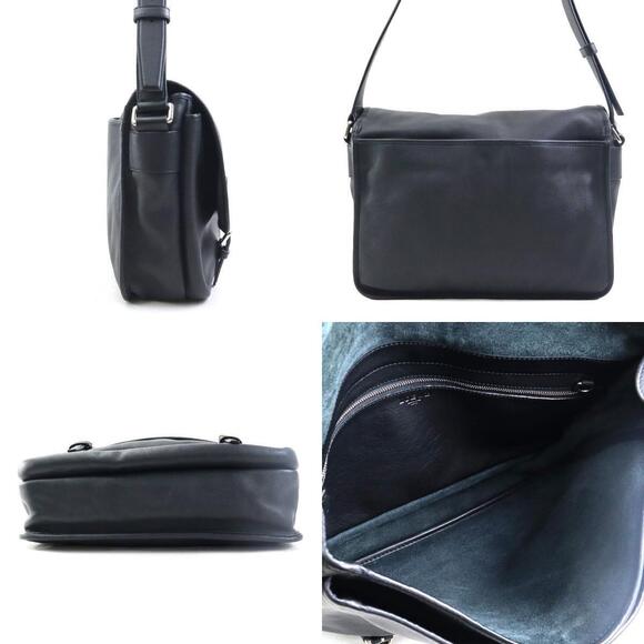 Loewe Handbags - Loewe Black Leather Silver Shoulder Bag Crossbody Anagram Black Silver
